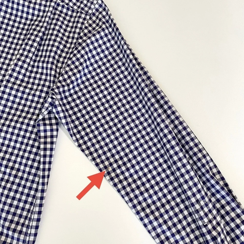 Tom Ford Men’s Slim Fit Gingham Check French Cuff Dress Shirt Blue 43 EU 17 US - Picture 10 of 16